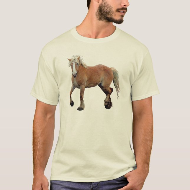 Palomino Belgian Draft Horse Sporty Apparel T-Shirt (Front)