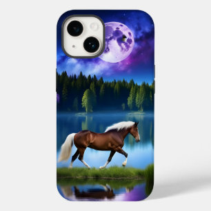 Palomino Belgian Horse under a Purple Starry Sky Case-Mate iPhone 14 Case