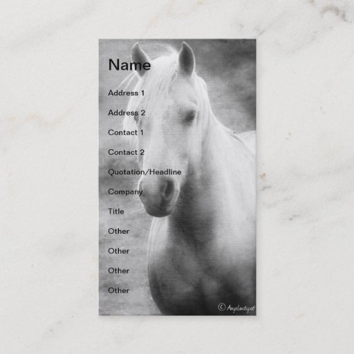 Customizable Palomino Black and White Business Card