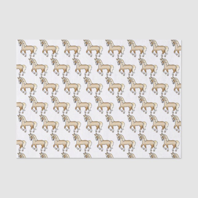 Palomino Cute Cartoon Trotting Horse Pattern Tissue Paper (Front)