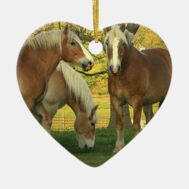 Palomino Draft Horse Ornament (Front)