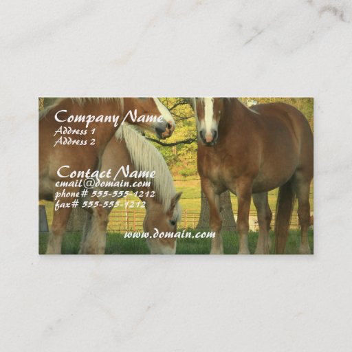 Customizable Palomino Draft Horses Business Card