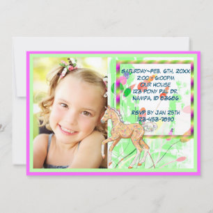 Palomino foal 2 (soft pastel flowers/pic) invitation
