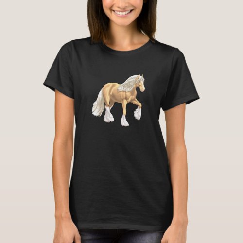Palomino Gypsy Vanner Irish Cob Draft Horse T_Shirt