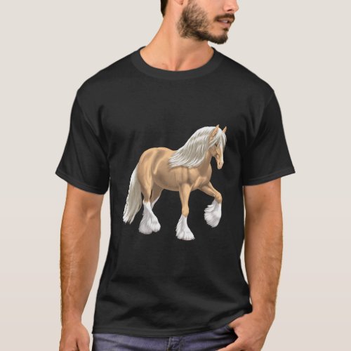 Palomino Gypsy Vanner Irish Cob Draft Horse T_Shirt