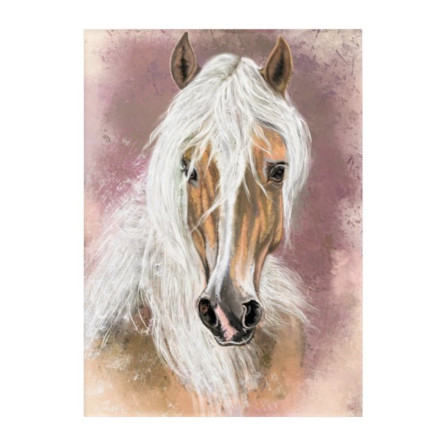 Palomino Horse Acrylic Art - Painting (Front)