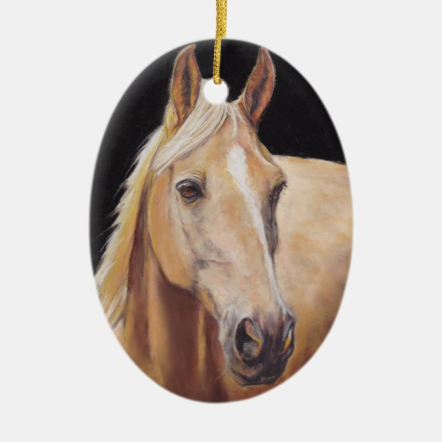 Palomino Horse Art Ornament (Front)
