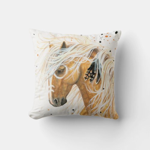 Palomino Horse by BiHrLe Pillow