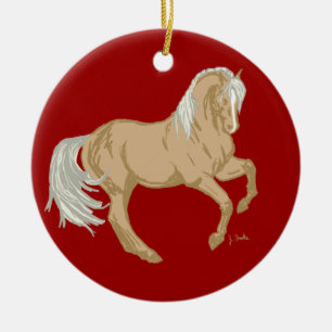 Palomino Horse Ceramic Ornament