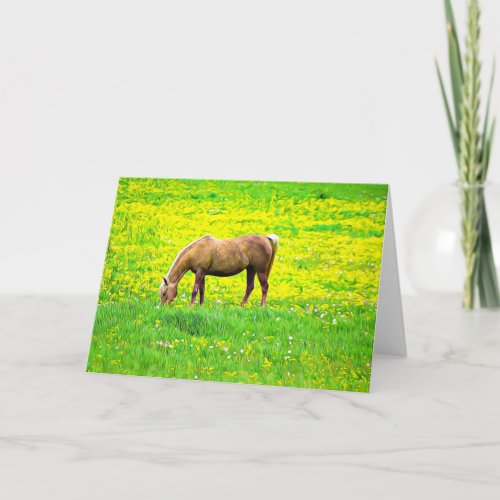 Palomino Horse Flower Paradise Note Card