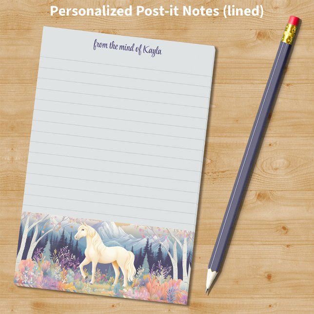 Palomino Horse Girl Wildflower Personalized Slogan Post-it Notes (Palomino Horse Girl Wildflower Personalized Slogan Post-it Notes)