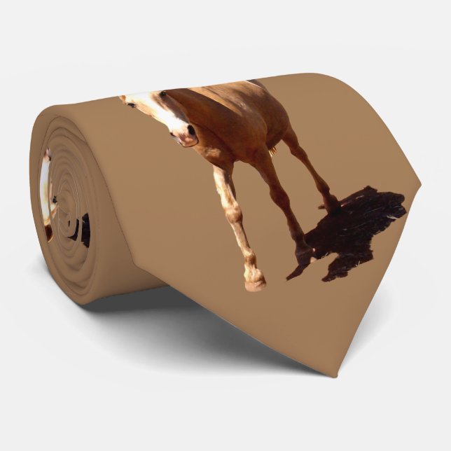 Palomino Horse Greeting, Neck Tie (Rolled)