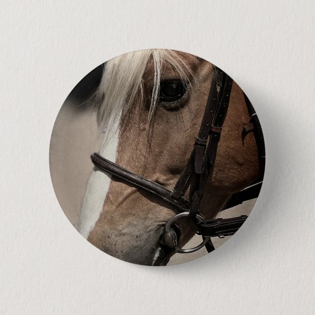 Palomino Horse in Bridle Button (Front)