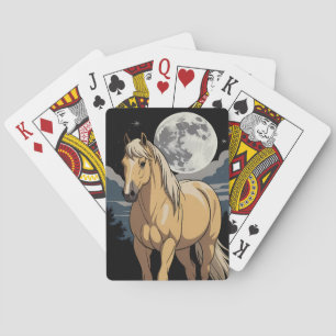 Palomino Horse In Moonlight Poker Cards