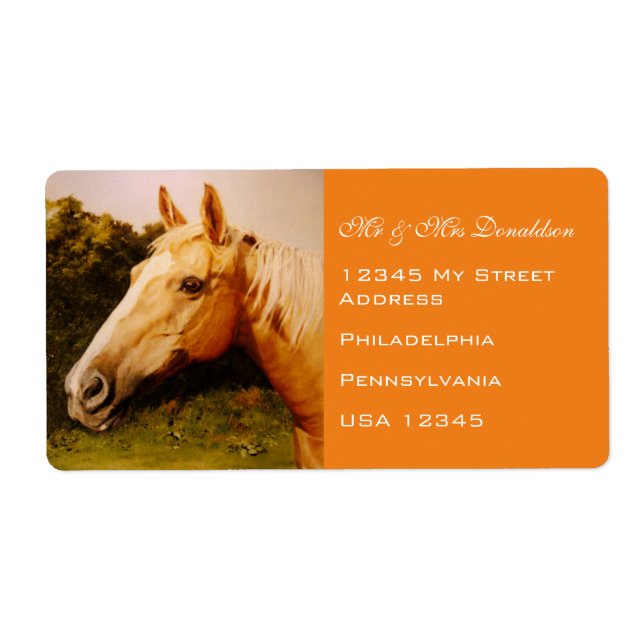 Palomino Horse  Label (Front)