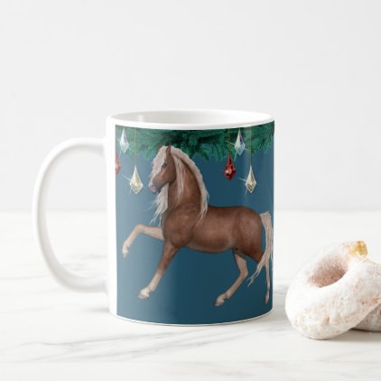 Palomino Horse on Blue Mug