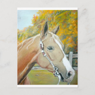 Palomino, Horse pastel Postcard