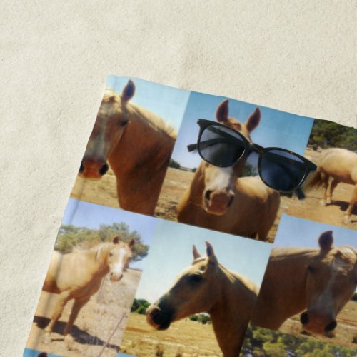 Palomino Horse Photo Collage Beach Towel