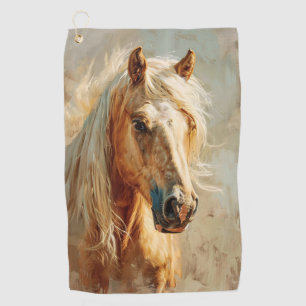 Palomino Horse Portrait Golf Towel
