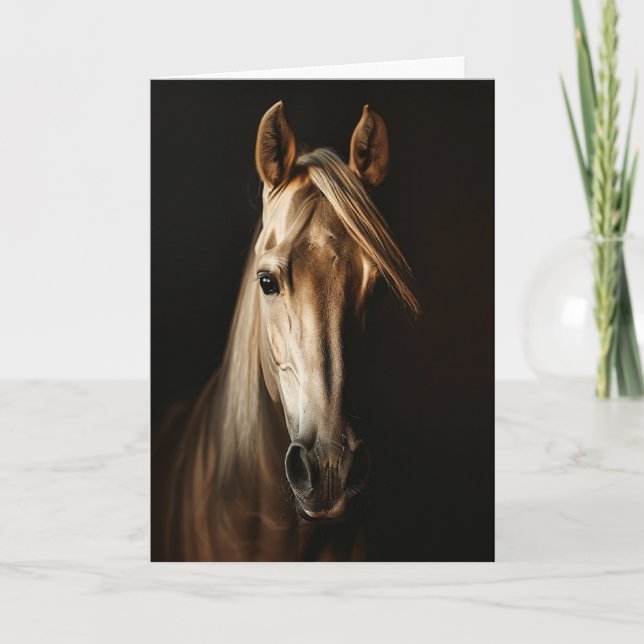 Palomino Horse Portrait  Photograph  Card (Front)