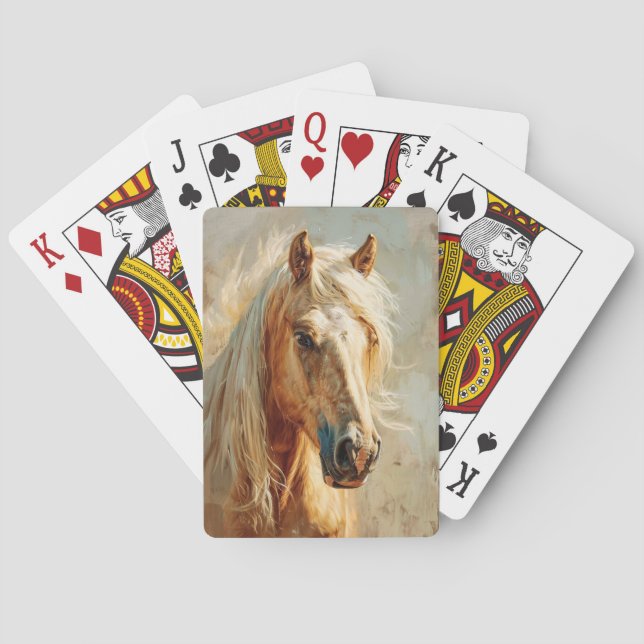 Palomino Horse Portrait Poker Cards (Back)