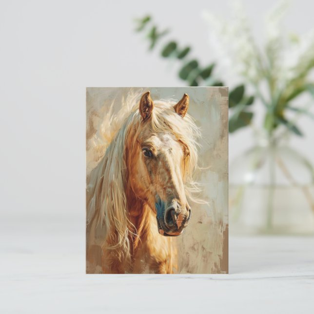Palomino Horse Portrait Postcard (Standing Front)