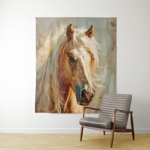 Palomino Horse Portrait Tapestry