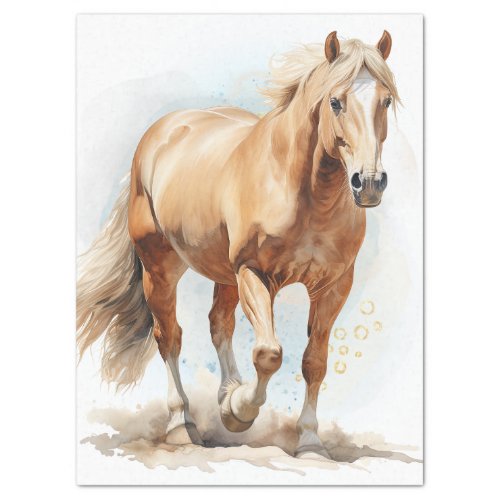 Palomino Horse Watercolor Decoupage Tissue Paper