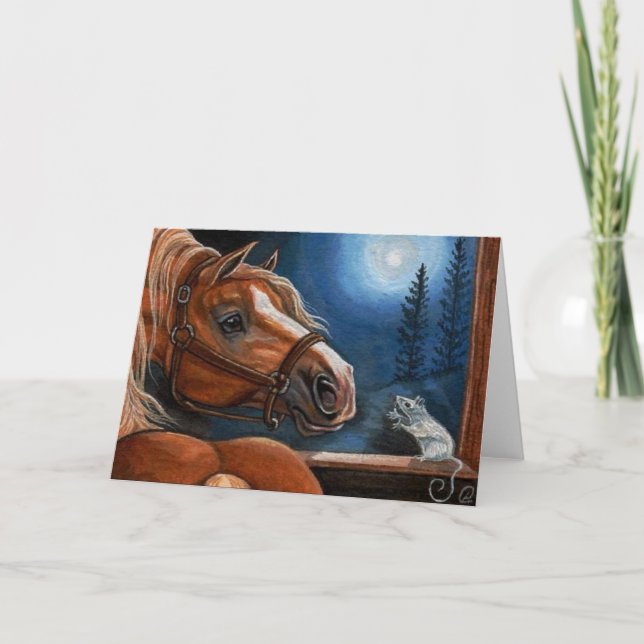 PALOMINO HORSE White Mouse Note Card (Front)