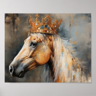 Palomino Horse With a Crown Poster