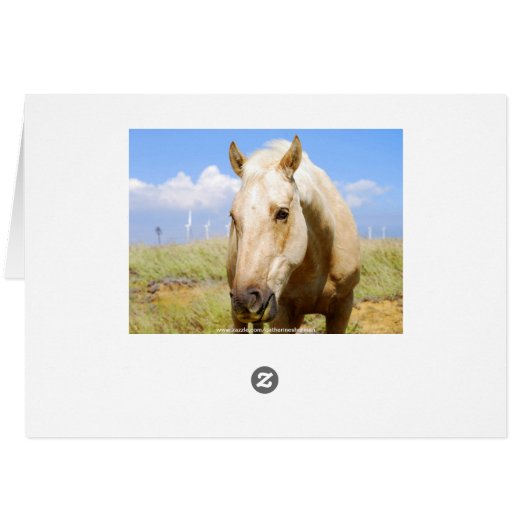 Palomino Horse with Windmills Card (Back Horizontal)