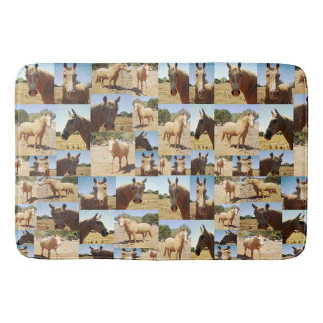 Palomino Horses Photo Collage, Bath Mat (Front)