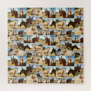 Palomino Horses Photo Collage, Jigsaw Puzzle