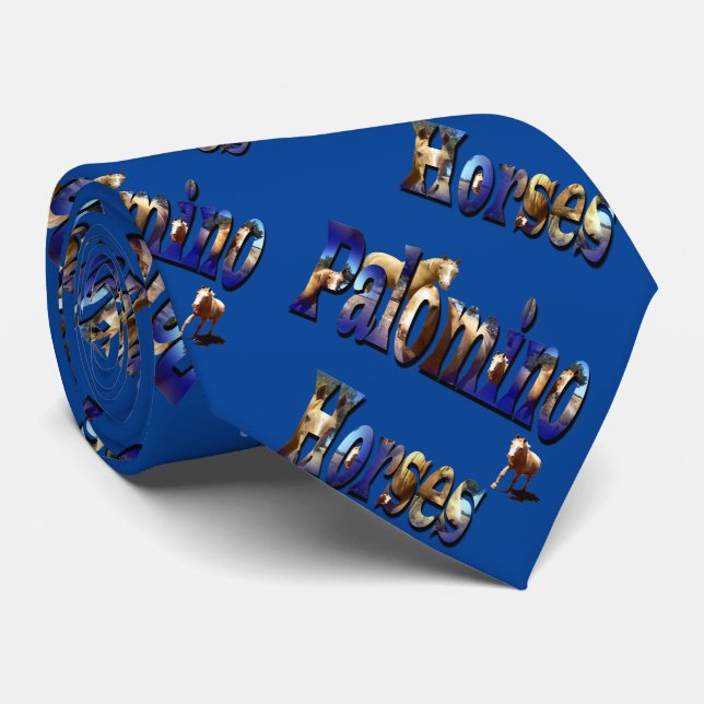 Palomino Horses Picture Logo With Horses, Neck Tie (Rolled)