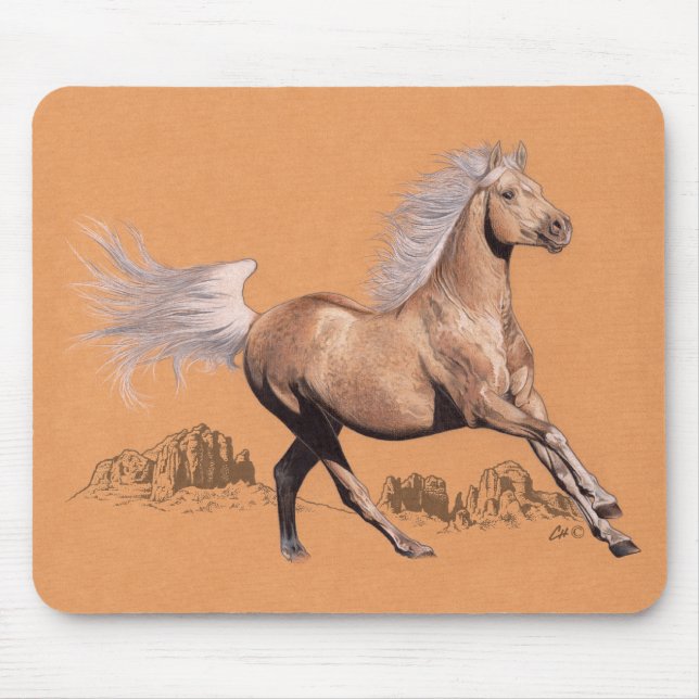 Palomino in colored pencil mouse pad (Front)
