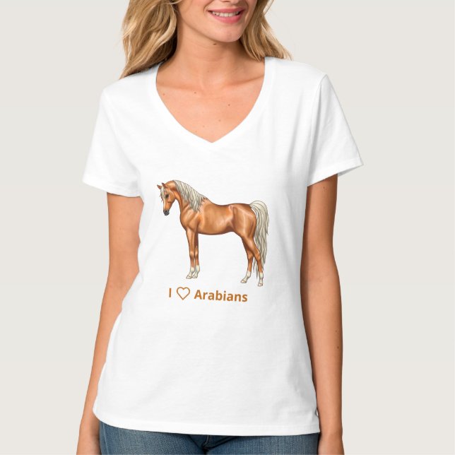 Palomino Light Chestnut Egyptian Arabian Horse T-Shirt (Front)