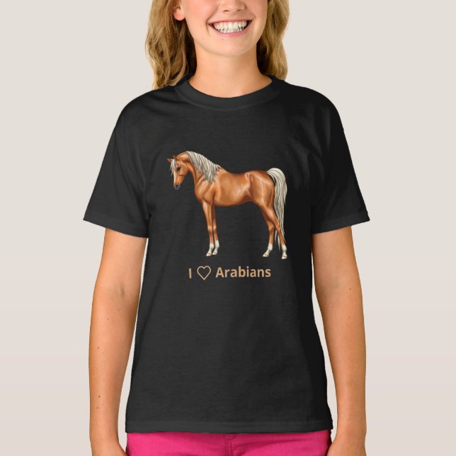 Palomino Light Chestnut Egyptian Arabian Horse T-Shirt (Front)