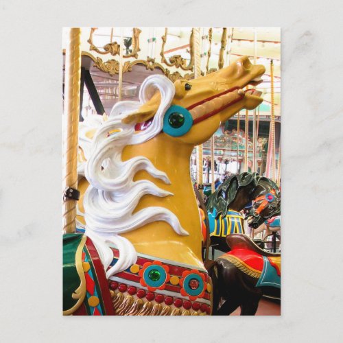 Palomino Looff Carousel Horse Postcard