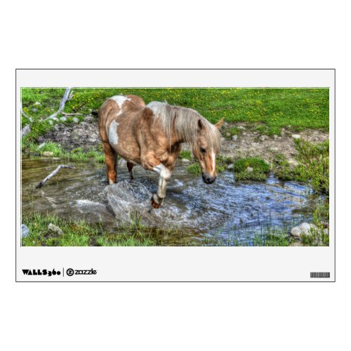 Palomino Paint Horse  Forest Pond Wall Decal