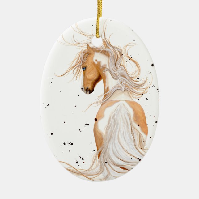 Palomino Paint Horse Ornament by Bihrle (Front)