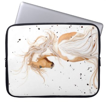 Palomino Paint Pinto By Bihrle Laptop Sleeve by AmyLynBihrle at Zazzle
