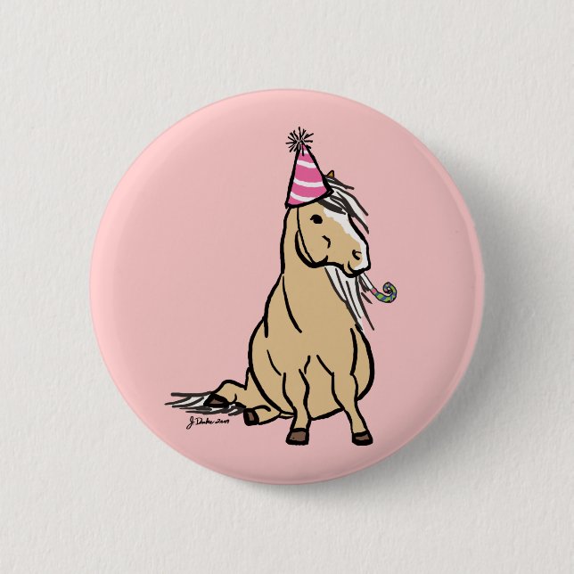 Palomino Party Pony Button (Front)