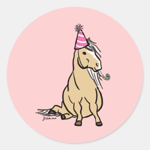 Palomino Party Pony Classic Round Sticker