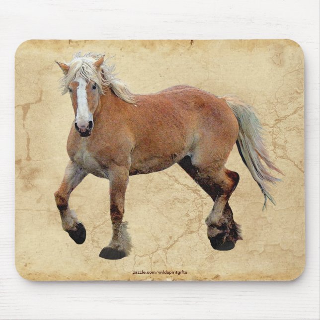 Palomino Percheron Horse-lovers Art Mousepad (Front)
