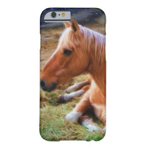 Palomino Pinto Horse Resting Artwork Barely There iPhone 6 Case