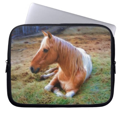 Palomino Pinto Horse Resting Artwork Laptop Sleeve