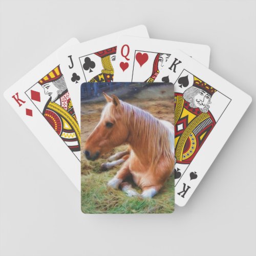 Palomino Pinto Horse Resting Artwork Poker Cards