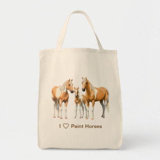 Palomino Pinto Paint Quarter Horses In Snow Tote Bag