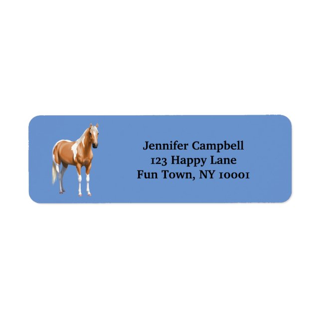 Palomino Pinto Quarter Horse Paint Horse Stallion Label (Front)