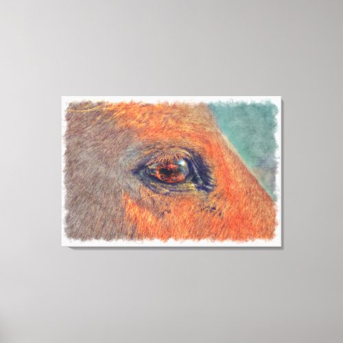 Palomino Pinto Stallions Eye Painting Canvas Print